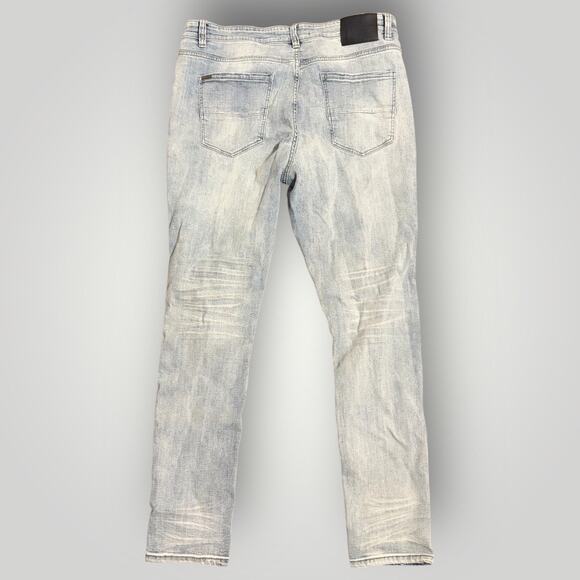 Serenede Jeans Men 40 Blue Bandana Patchwork Distressed Skinny Denim Pants NWT - Picture 2 of 7